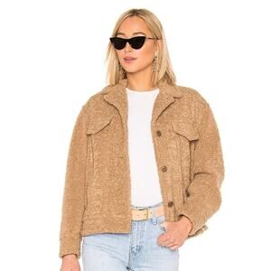 Vince Faux Sherpa Jacket in Desert Camel